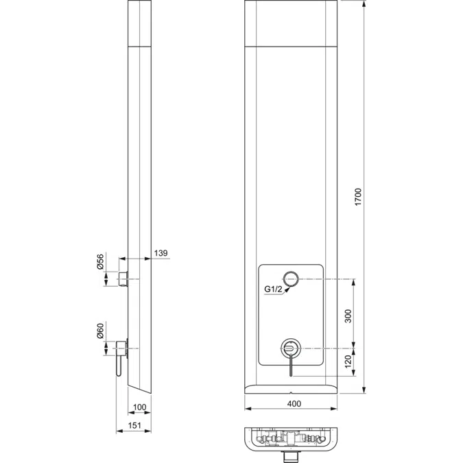 MARKWIK 21+ TH SHOWER TOWER EXT 1700MM