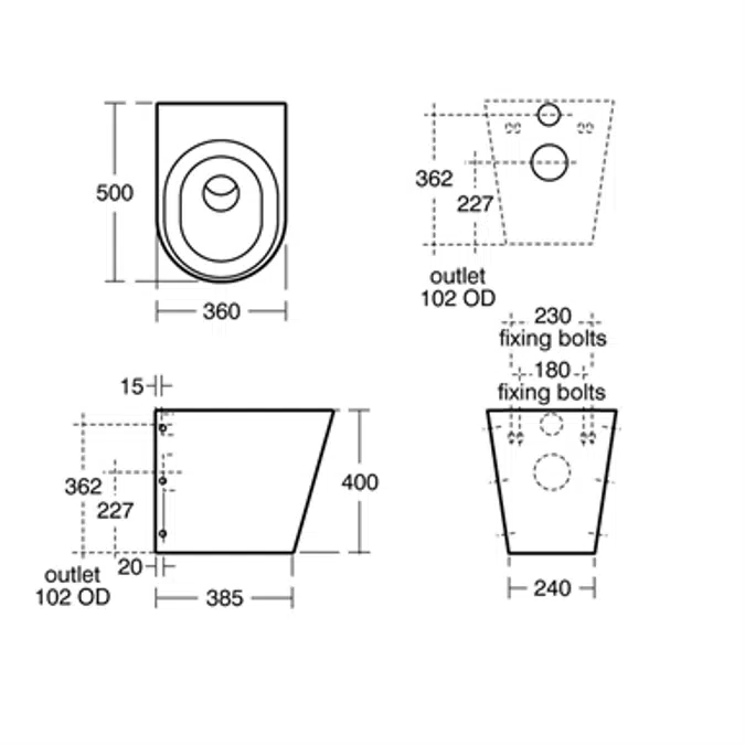 BIM objects - Free download! Perth 2 Stainless Steel WC Pan, Anti ...