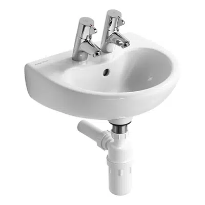 Image for Contour 21 Splash 40cm Schools basin with overflow - two tapholes
