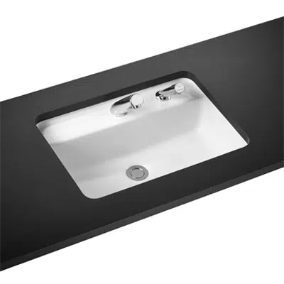 изображение для Contour 21 Rectangular 55cm Under-Countertop Washbasin 1 Taphole Overflow & RH Soap Dispenser