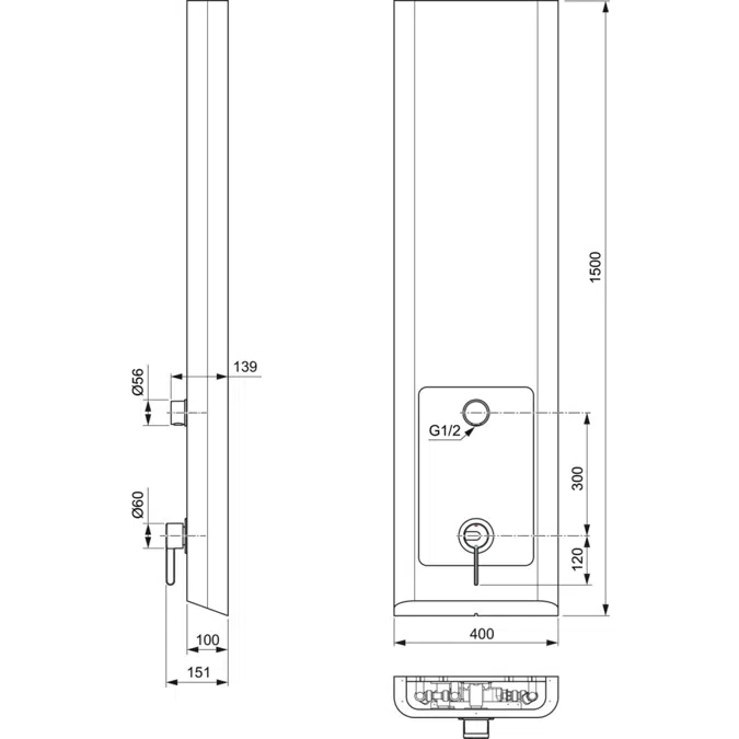 MARKWIK 21+ TH SHOWER TOWER 1500MM