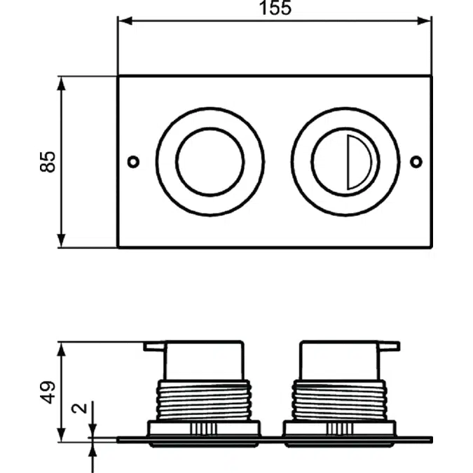 SEPTA PRO P2 FLUSH PLATE DUAL FLUSH ANTI VANDAL
