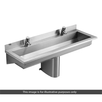 Calder Washing Trough 240cm Centre Outlet 2in Domed Waste, 4 Taphole 이미지