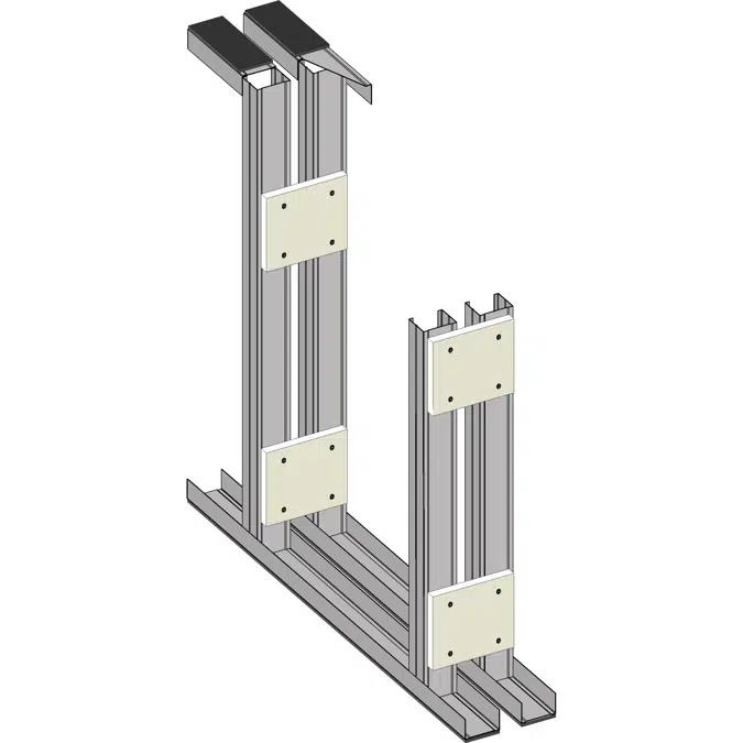 DIVISÓRIA DUPLA 176 BA13A - Interior drywall partition