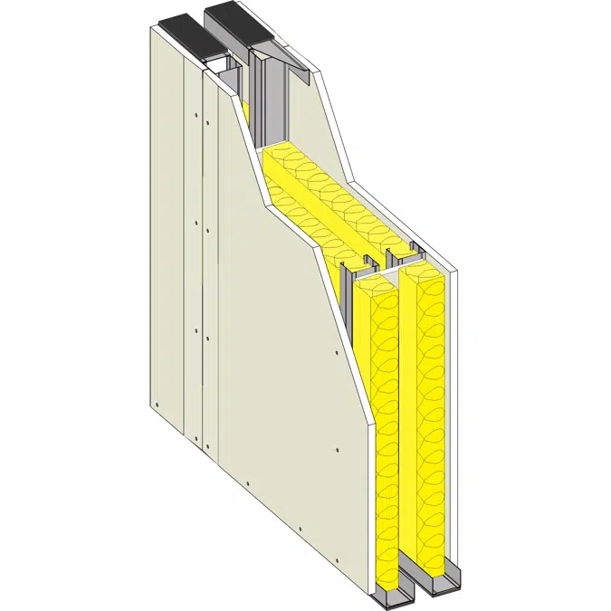 DIVISÓRIA DUPLA 176 BA13A - Interior drywall partition