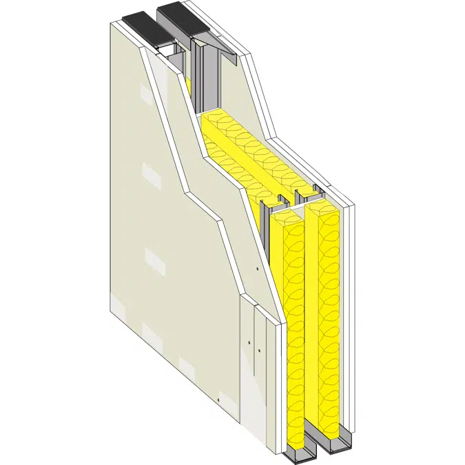 DIVISÓRIA DUPLA 176 BA13A - Interior drywall partition