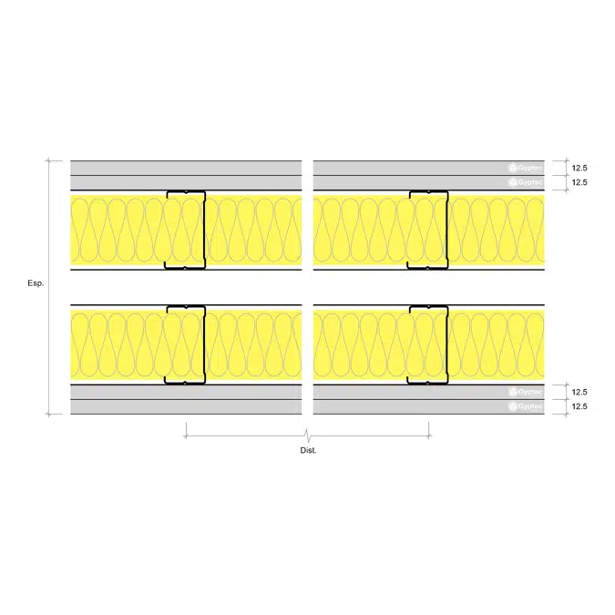 DIVISÓRIA DUPLA 220 BA13A - Interior drywall partition