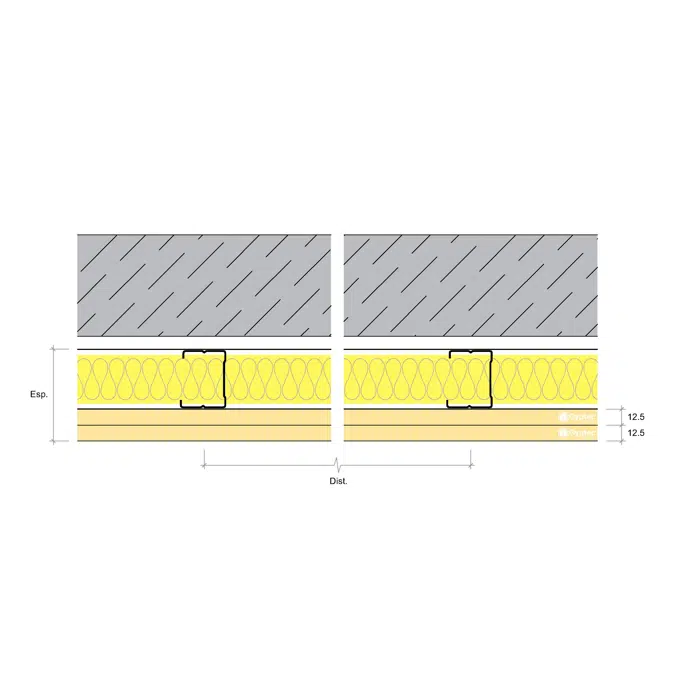 REVESTIMENTO 73 BA13 Gold - Interior wall lining