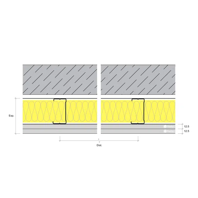 REVESTIMENTO 95 BA13A - Interior wall lining