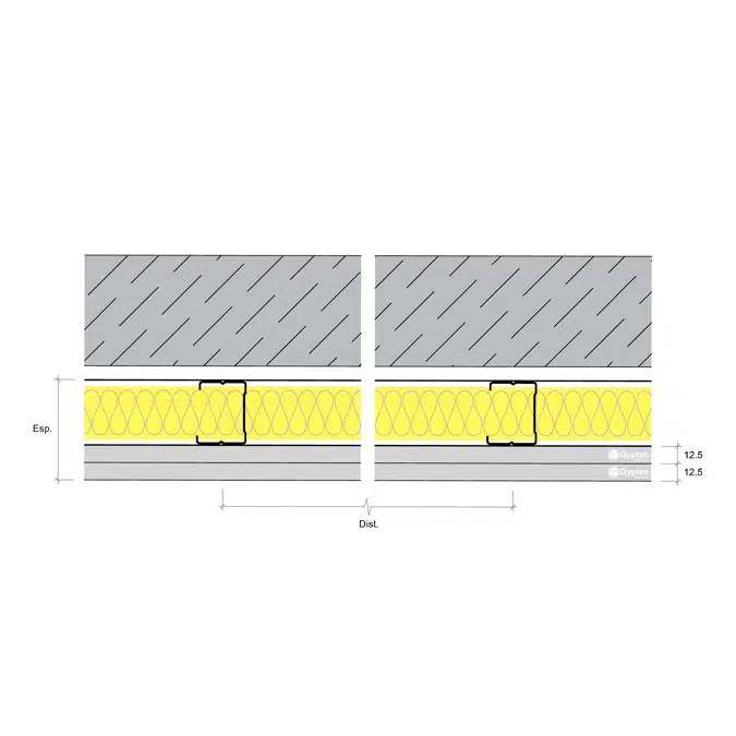 REVESTIMENTO 73 BA13A - Interior wall lining