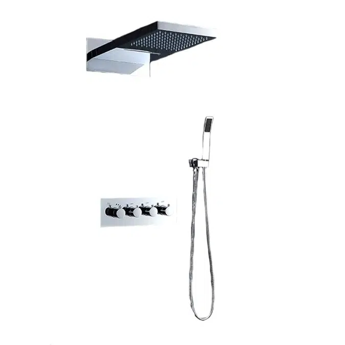 Fontana 22" Wall Mounted Bathroom Thermostatic Shower Set With Hand Shower