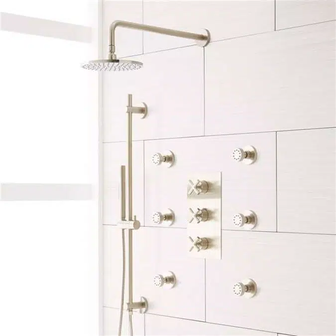 Fontana Lima Brushed Nickel Rainfall Shower System Set