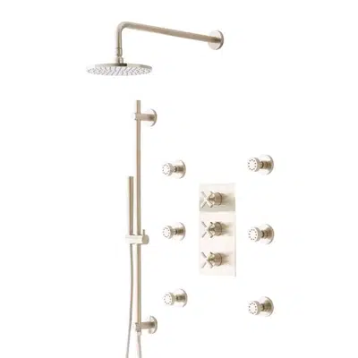 billede til Fontana Lima Brushed Nickel Rainfall Shower System Set