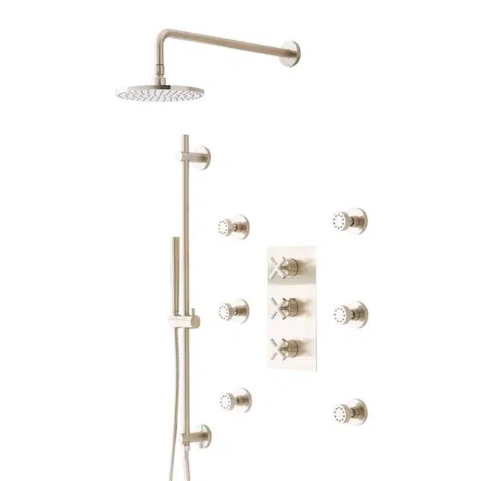 Fontana Lima Brushed Nickel Rainfall Shower System Set