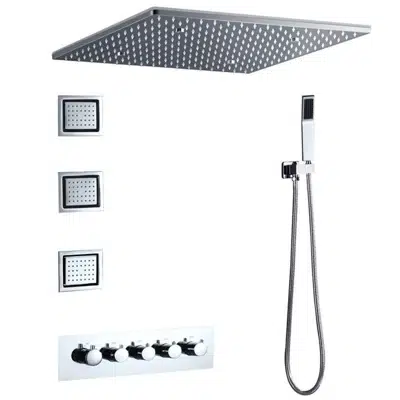 Image for Fontana Bavaria 20-inch Ceiling Mount Shower System with Body Jets and Hand Held Shower