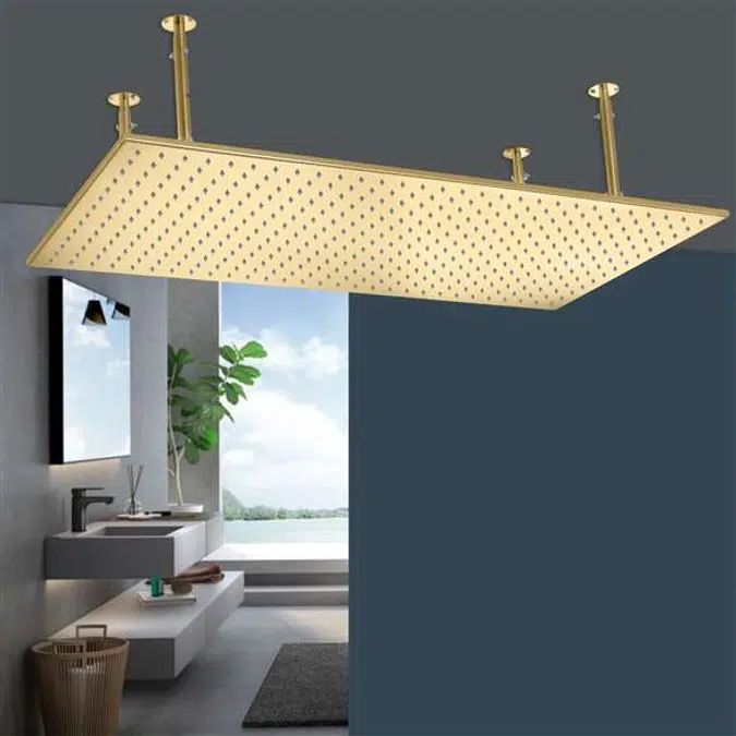 Fontana Vicenza 20x40in Polished Gold Ceiling Mount Rainfall Shower Head