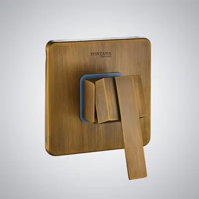 Image for Fontana Square Wall Mounted Antique Brass 1 Way Concealed Shower Mixer Valve