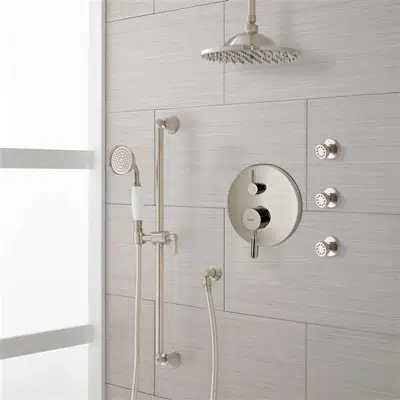 Image for Fontana Brushed Nickel Deluxe Dual Rain Showerhead With Three Jet Sprays and Handshower