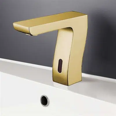 obraz dla Bravat Trio Commercial Automatic Motion Touchless Faucet Brushed Gold Finish