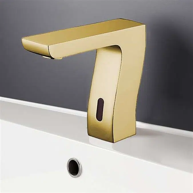 Bravat Trio Commercial Automatic Motion Touchless Faucet Brushed Gold Finish