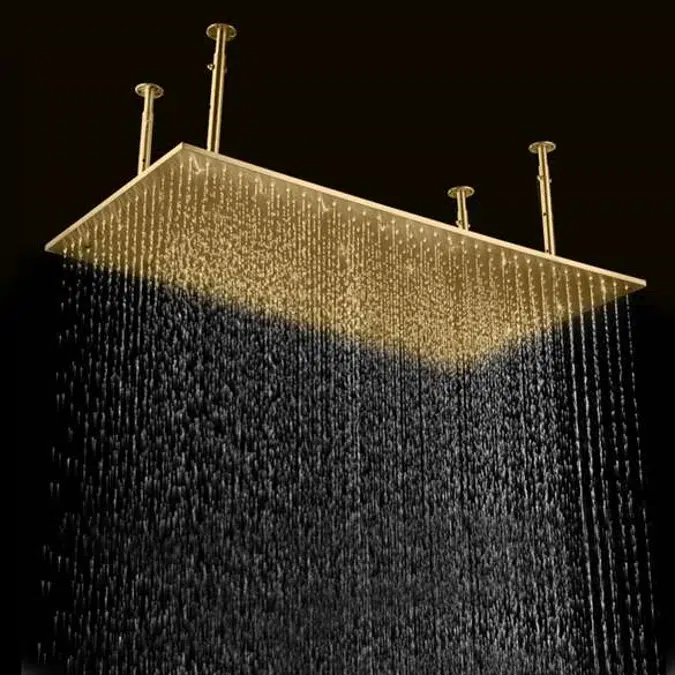 Fontana Casoria 20x40in Brushed Gold Ceiling Mount Rain Shower Head