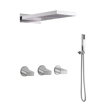 Image for Fontana Reno Wall Mounted Nickel Rainfall Mixer Shower Set