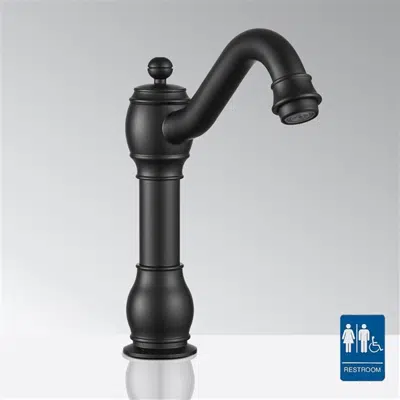 obraz dla Fontana Matte Black Commercial Touchless Faucet