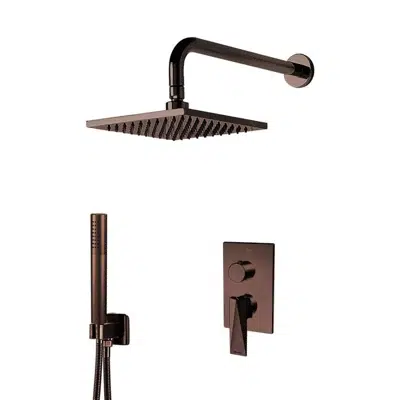 bild för Bravat Wall Mounted Square Shower Set With Valve Mixer 2-Way Concealed In Light Oil Rubbed Bronze