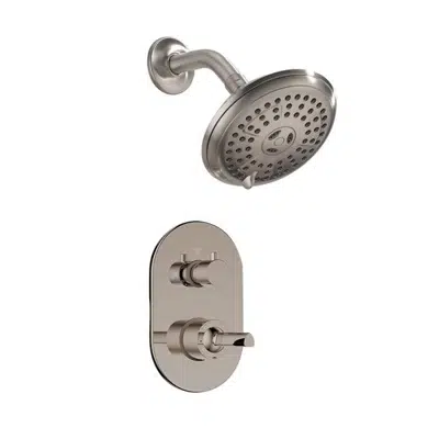 billede til FontanaShowers Brushed Nickel Wall Mount Round Shower With Mixer