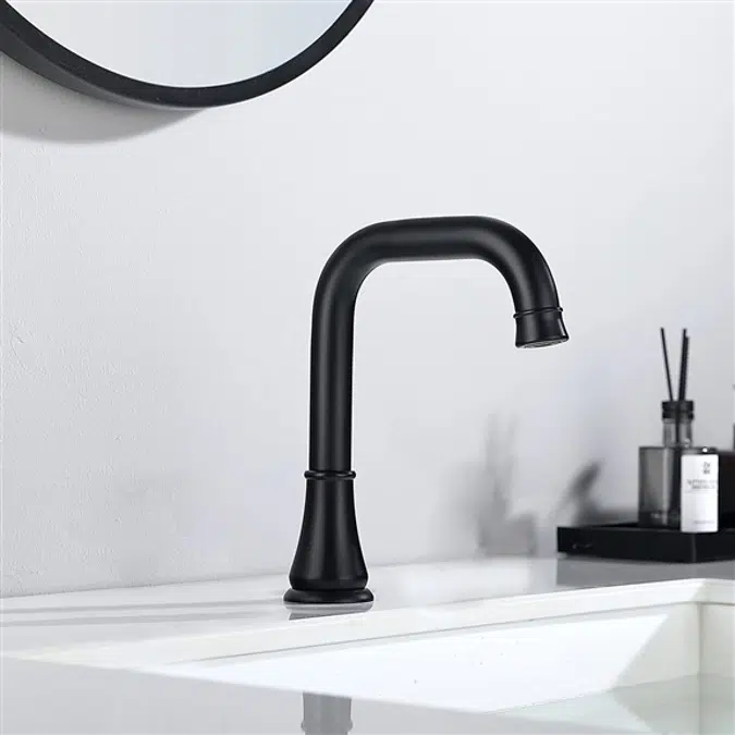 Commercial Bathroom Matte Black Automatic Touchless Faucet