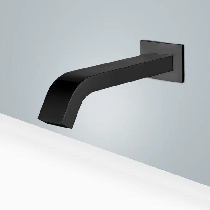 Fontana Commercial Wall Mount Matte Black Automatic Touchless Faucet