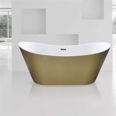 Fontana Lima Gold Freestanding Indoor Acrylic Bathtub图像