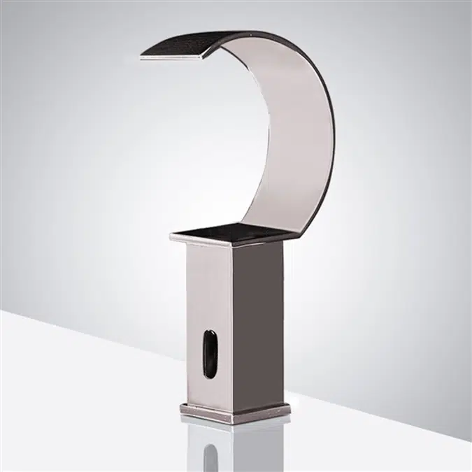 Fontana Contemporary Infrared Waterfall Commercial Automatic Motion Touchless Faucet in Brushed Nickel