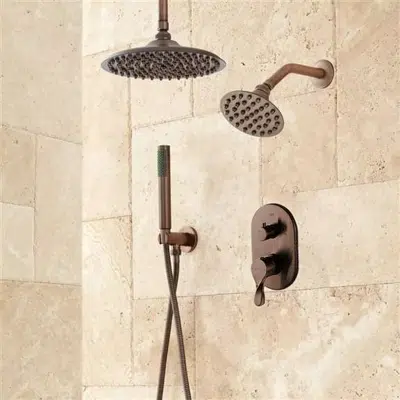 afbeelding voor Fontana Avila Dual Round Shower Head Jet Spray and Hand Shower in Oil Rubbed Bronze