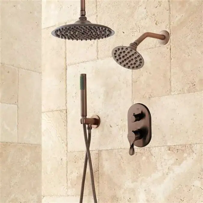 Fontana Avila Dual Round Shower Head Jet Spray and Hand Shower in Oil Rubbed Bronze