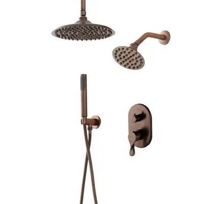 obraz dla Fontana Avila Dual Round Shower Head Jet Spray and Hand Shower in Oil Rubbed Bronze