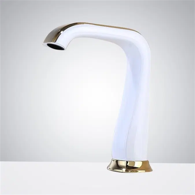 Fontana Commercial White and Gold Electronic Touchless Faucet