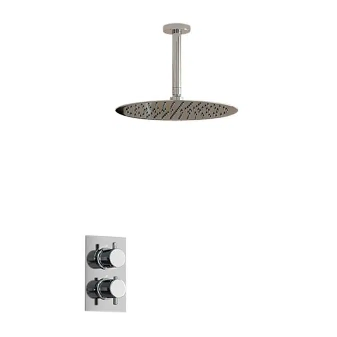 Fontana Lenox Shower Set Shower Ultra Thin Shower Head with Built in Thermostatic Valve Shower Mixer