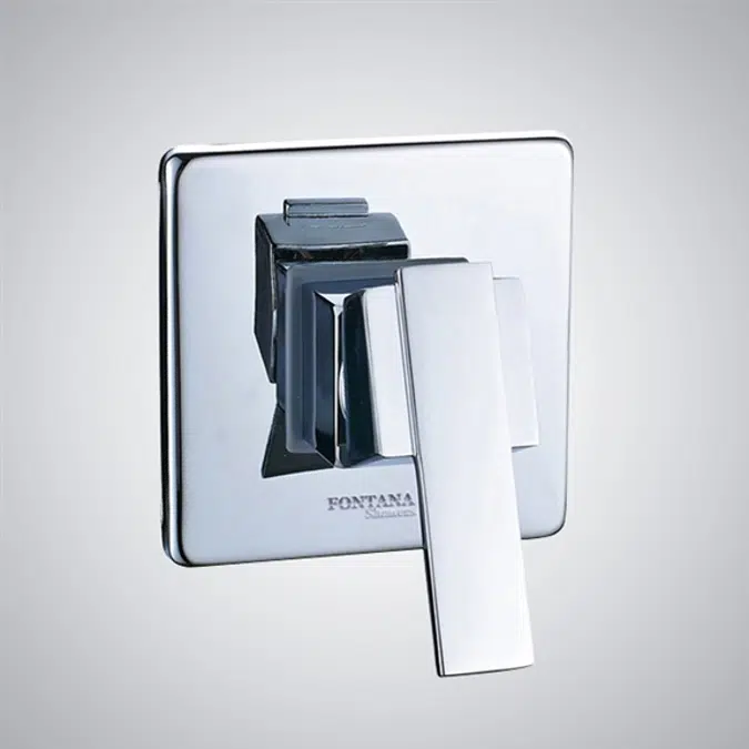 Fontana Chrome Finish Wall Mounted Square Shape 1 Way Concealed Shower Mixer Valve Type B