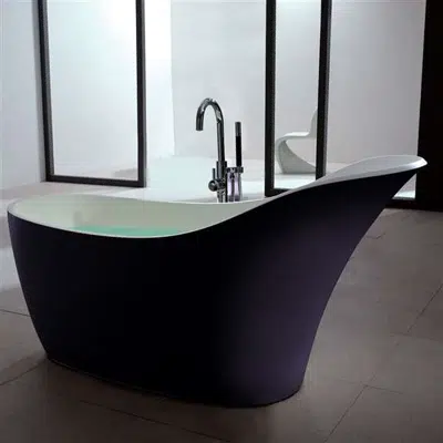 bilde for Fontana Chicago Solid Surface Stone Resin Freestanding Indoor Bathtub