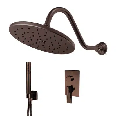 afbeelding voor Bravat Light Oil Rubbed Bronze Shower Set With Valve Mixer 2-Way Concealed Wall Mounted