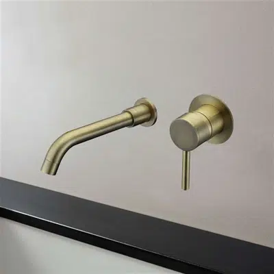 Fontana Milan Single Lever Wall Mount Brushed Bronze 8.27"" (210MM) Sink Faucet için görüntü