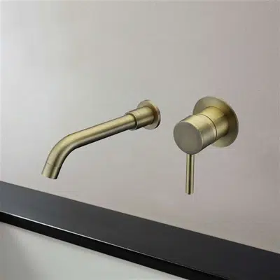 Image for Fontana Milan Single Lever Wall Mount Brushed Bronze 8.27"" (210MM) Sink Faucet