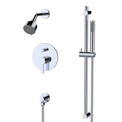 Image for Fontana Chrome Wall Mounted Shower Set With Hot And Cold Mixer Valve And Handheld Shower
