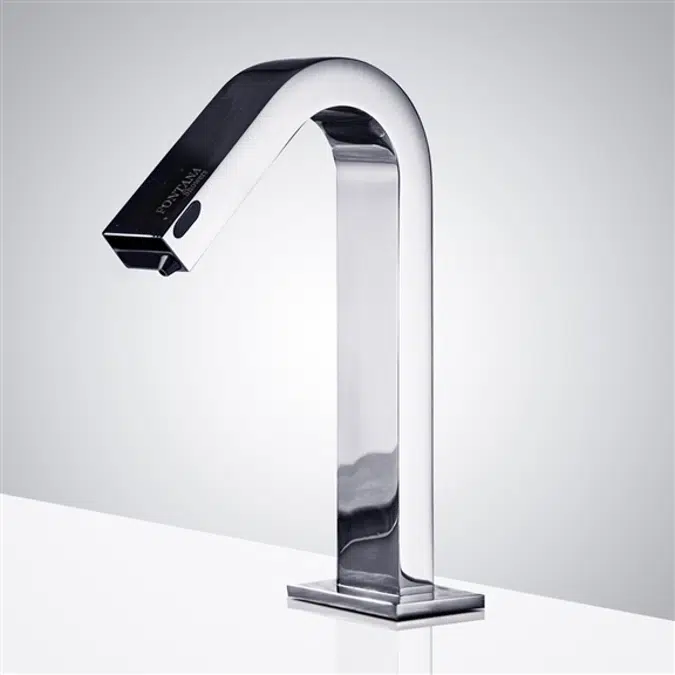 Fontana Dual Function Automatic Deck Mount Chrome Sensor Water Faucet with Soap Dispenser