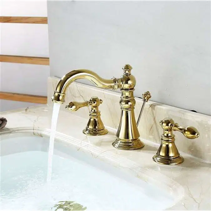 Burnaby Deck Mount Dual Handle Bathroom Sink Faucet