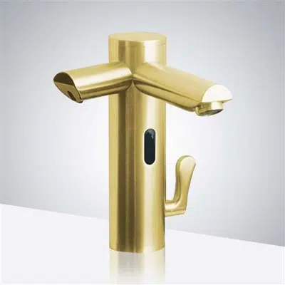 afbeelding voor Touch Free Soap Dispenser the Fontana Lima Commercial Dual Touchless Faucet And Soap Dispenser In Brushed Gold Finish