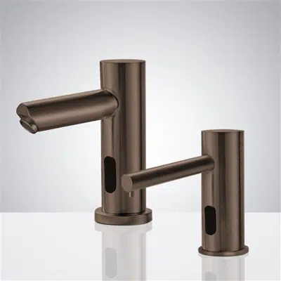 imazhi i Fontana Commercial Light Oil-Rubbed Bronze Finish Automatic Bathroom Sink Faucet and Soap Dispenser