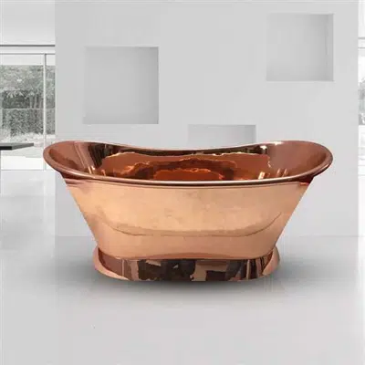 Image for Fontana Chicago Hammered Brass Copper Indoor Soaking Bathtub