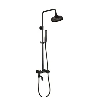 Image pour Fontana Vienna Solid Brass Rain Shower Set Single Handle Matte Black W/ Hand Shower Sprayer